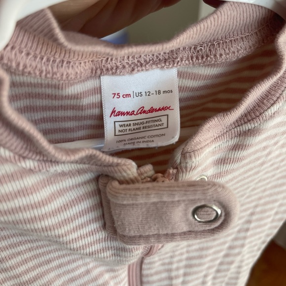 Hanna Andersson striped zip-up pjs 12-18month - Picture 3 of 3